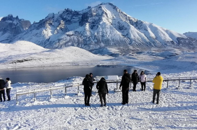 Winter tour in Patagonia showcasing snowy landscapes