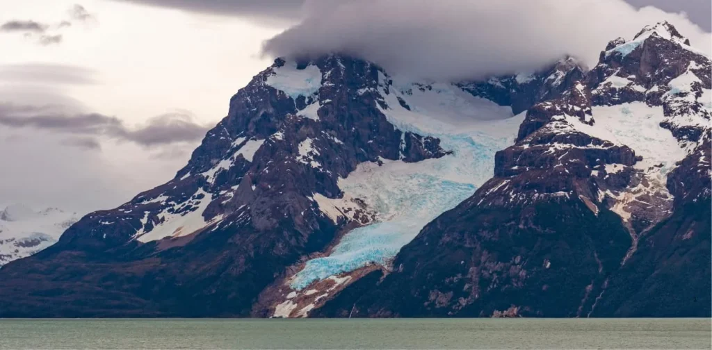 Glacier and mountain landscape seen during a Patagonia scenic excursion near Puerto Natales.
