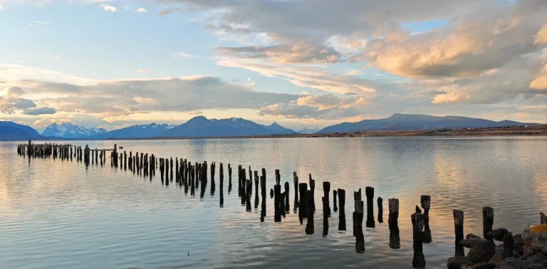 Historic pier on the waterfront in Puerto Natales