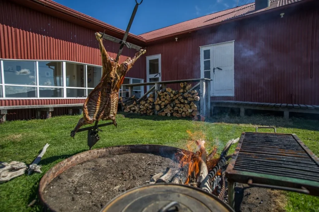 Traditional Patagonian estancia with lamb barbecue and rural lodge near Puerto Natales.