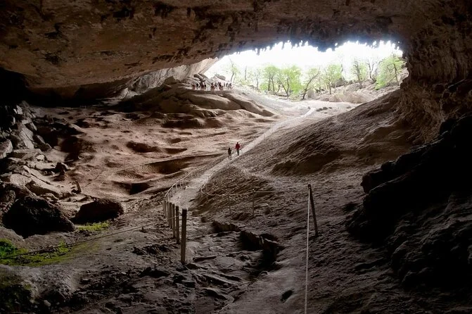 Milodón Cave near Puerto Natales, a natural monument often visited before or after Torres del Paine tours.