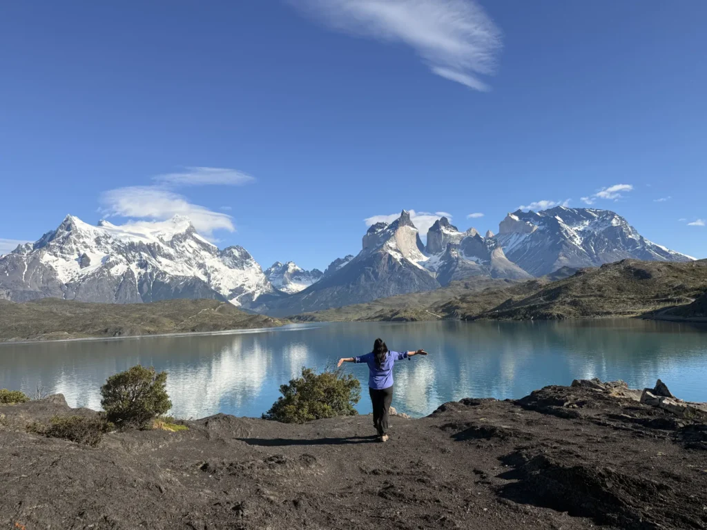 The Paine massif over Lake Pehoé on a clear day
