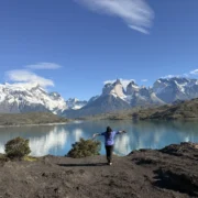 The Paine massif over Lake Pehoé on a clear day